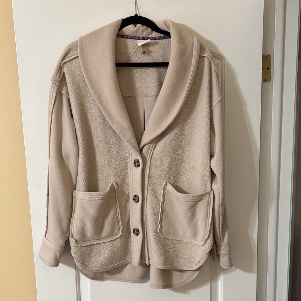 Women's Cream Blazer Jacket with Pockets